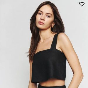 Reformation Cropped Linen Top